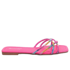 Štrasové pantofle Rexha Fuchsia růžový