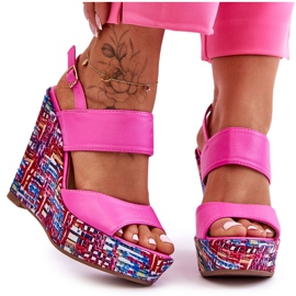 Dámské sandály na klínu Pink Calderia růžový Dámské sandály na klínu Pink Calderia růžový