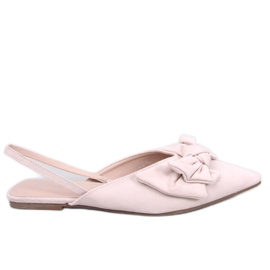 Sandály Geffen Beige Bow Pantofle béžový