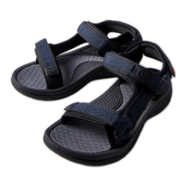 Černé sandály na suchý zip Lee Cooper LCW-23-34-1685L modrý Černé sandály na suchý zip Lee Cooper LCW-23-34-1685L modrý