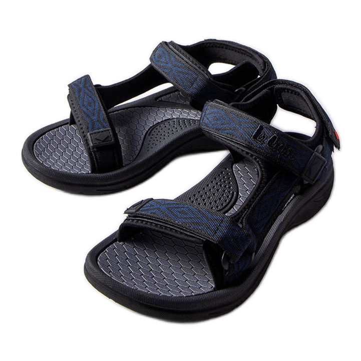 Černé sandály na suchý zip Lee Cooper LCW-23-34-1685L modrý