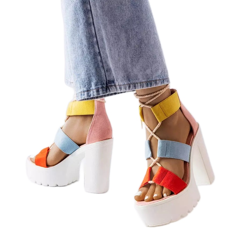 Inna Růžové masivní blokové sandály od Katja růžový