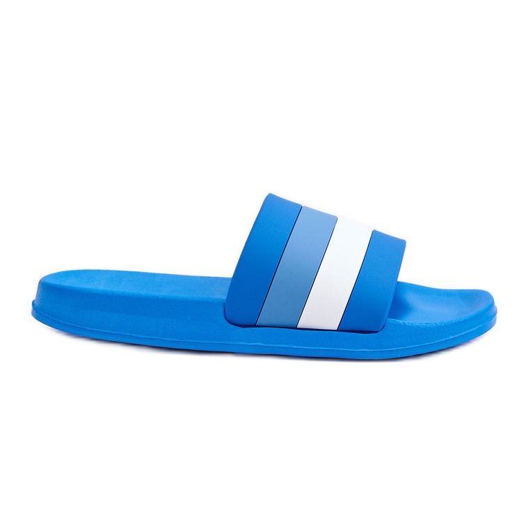 Dámské pruhované pantofle Blue Vision modrý