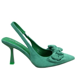 Shirley Green lodičky na otevřeném podpatku zelená