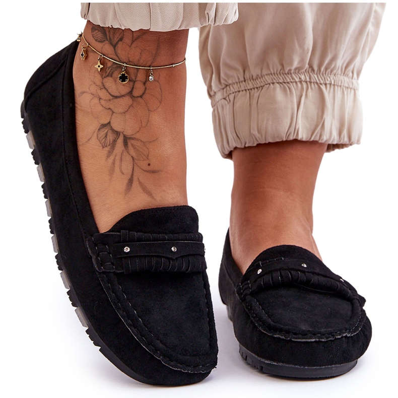 PG1 Dámské semišové mokasíny Black Clorie černá PG1 Dámské semišové mokasíny Black Clorie černá