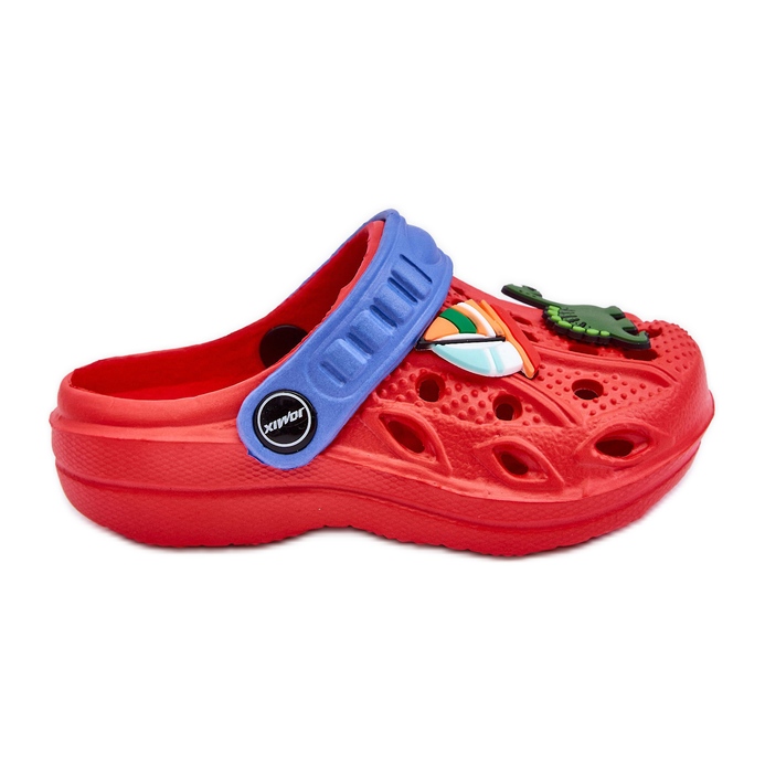 Dětské pěnové lehké pantofle Crocs Red Sweets červené