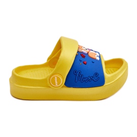 WJ1 Lehké dětské žabky Sandály s motivem psa Yellow Rico žluť