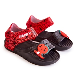 Lehké pěnové dětské sandály na suchý zip Black Asti černá