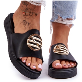 Dámské pantofle s ozdobou Black Secrets černý