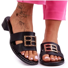PG1 Dámské elegantní pantofle s ozdobou Black Atlantis černý