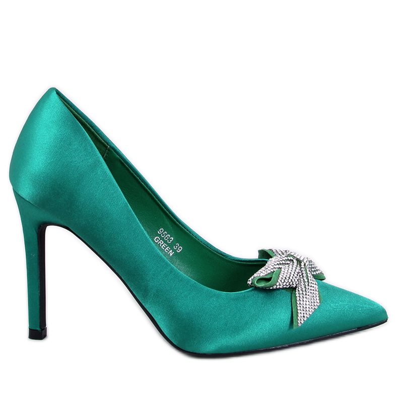 Trini Green saténové podpatky zelená Trini Green saténové podpatky zelená
