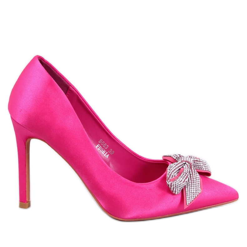 Saténové jehlice s mašlí Trini Fuchsia růžový