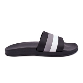 WJ1 Pánské pruhované pantofle Black Vision černý