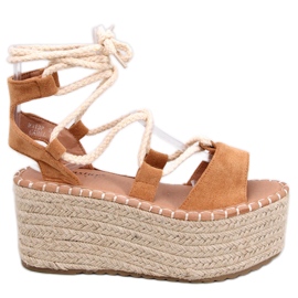 Klínové espadrilky Marge Camel žluť