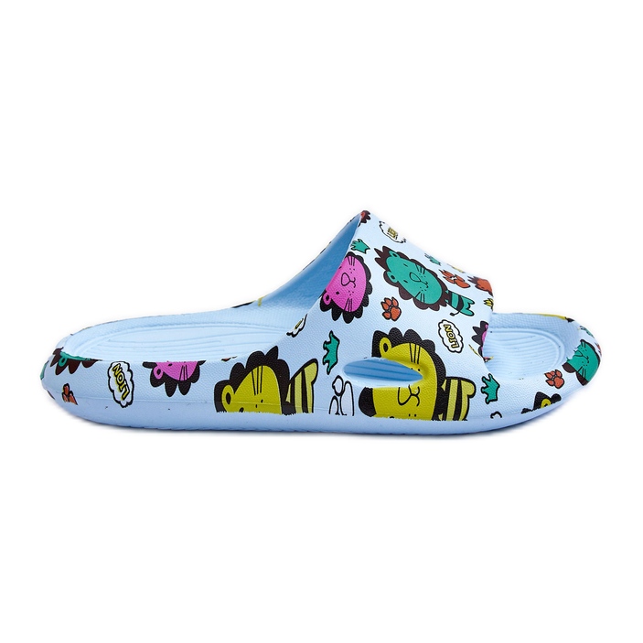 WJ1 Dětské lehké pěnové skluzavky Lion Motiv Blue Esther modrý