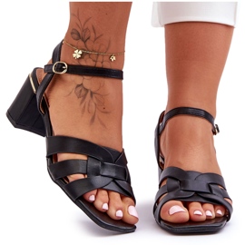 Klasické sandály na podpatku Black Misty černý