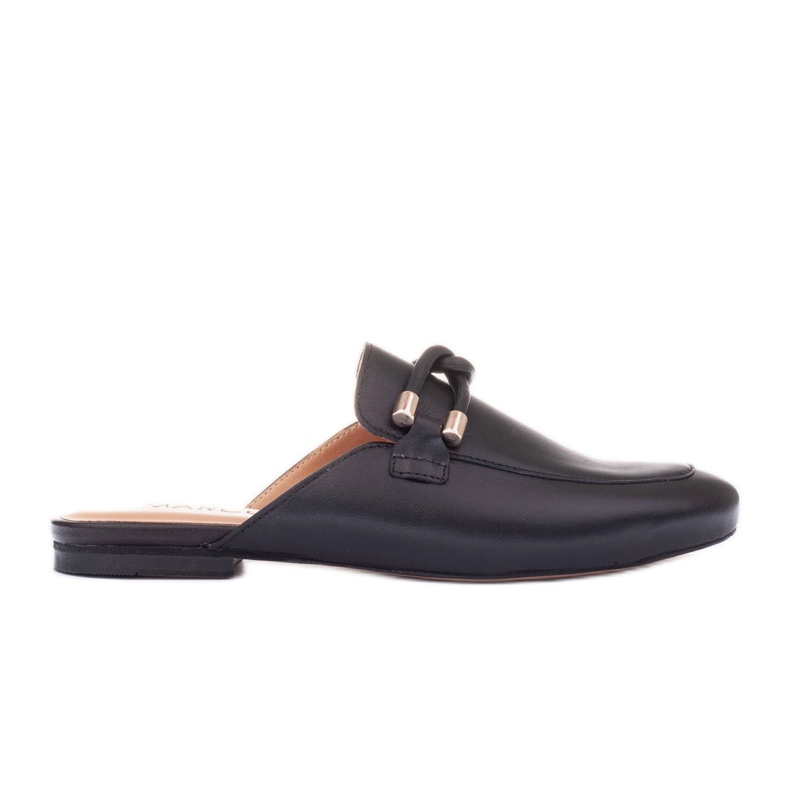 Marco Shoes Pantofle s ozdobou černá