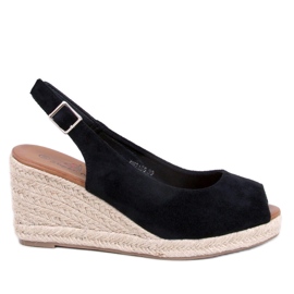 Nevil Black espadrilky s otevřenou špičkou černý