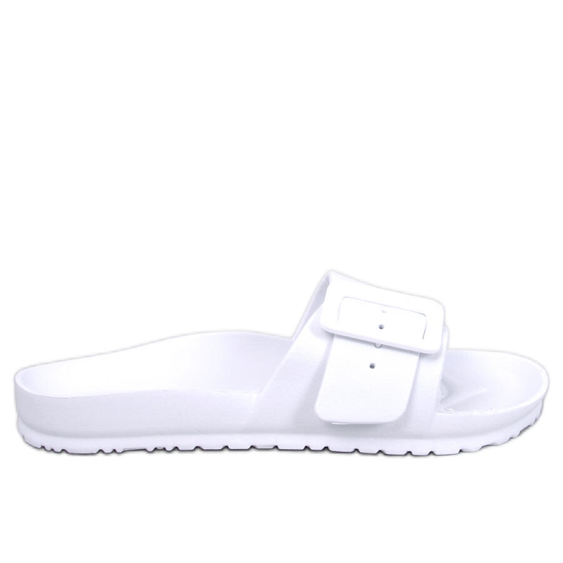 Gumové skluzavky s přezkou Romero White bílý