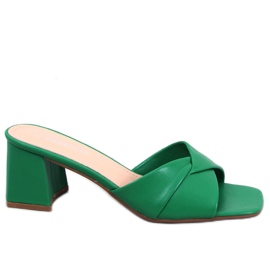 Poncia Green sandály na nízkém podpatku zelený