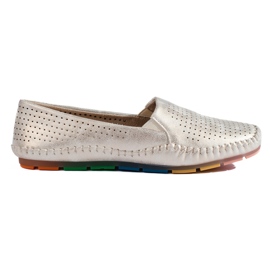 Dámské prolamované slip-on mokasíny Shelovet zlaté zlatý