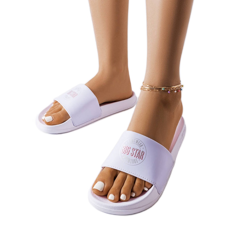 Bílé pantofle Big Star JJ274A281 bílý