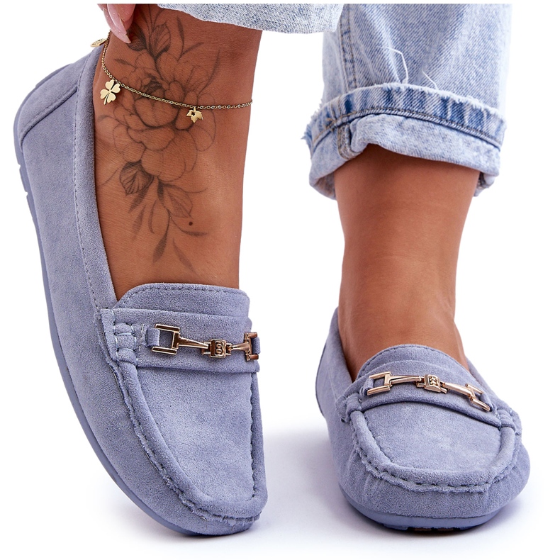 Dámské klasické semišové mokasíny Blue Corinell modrý Dámské klasické semišové mokasíny Blue Corinell modrý