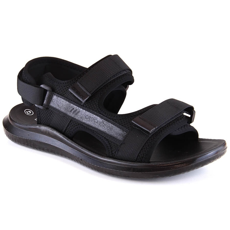 Černé pánské sportovní sandály na suchý zip News 23MN02-5801 černá