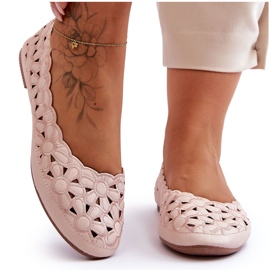 PE1 Dámské prolamované lesklé baleríny růžové Visionary růžový