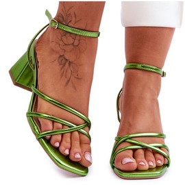 Módní zelené sandály na vysokém podpatku Felisa zelená