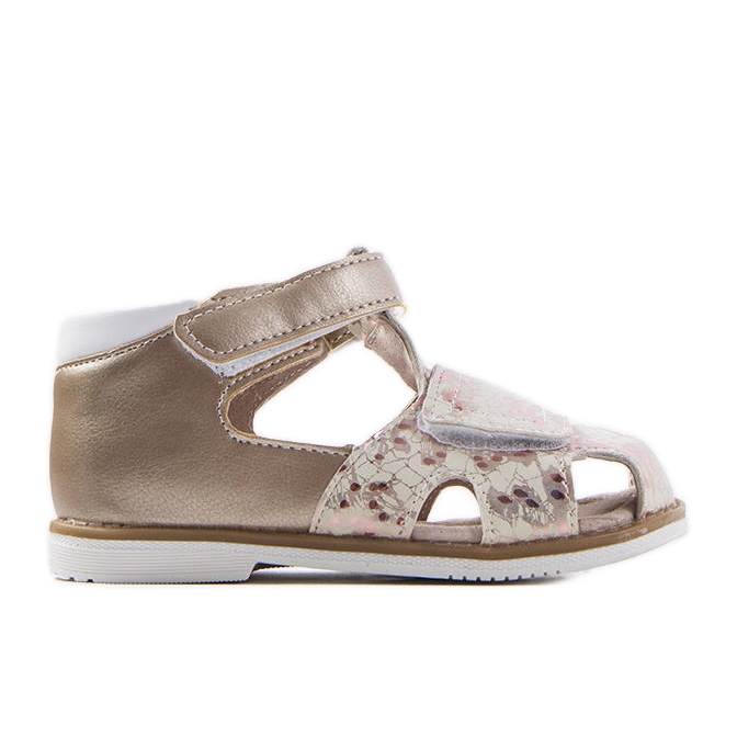 Zlaté sandály s koženou stélkou Compagnon zlatý Zlaté sandály s koženou stélkou Compagnon zlatý