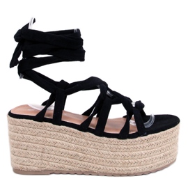 Platformové espadrilky od Manon Black černý