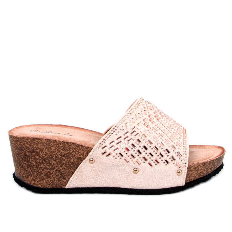 Sandály na klínku Greco Apricot béžový Sandály na klínku Greco Apricot béžový