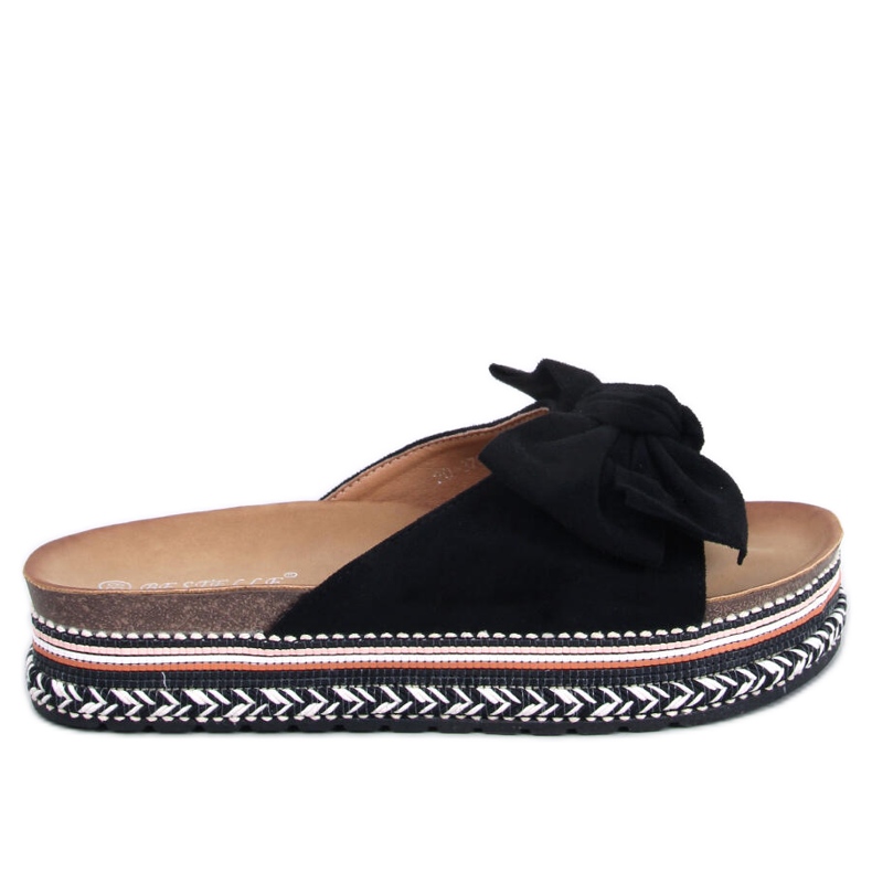 Delair Černá vysoká podrážka s mašlí