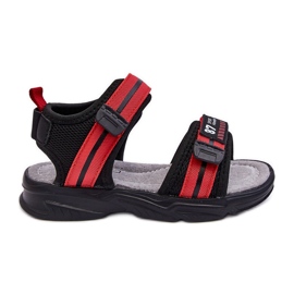 News Brando Light Red Dětské sandály na suchý zip černý