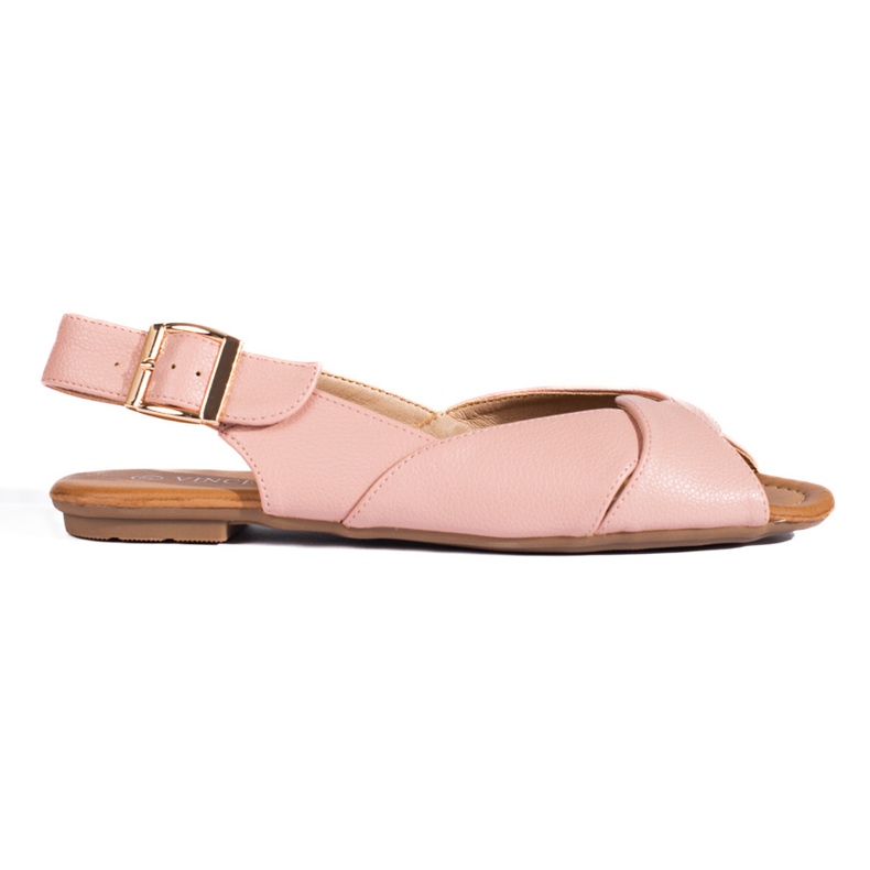 Vinceza Růžové ploché sandály z imitace kůže od Vincezy růžový