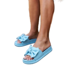 Modré slidery s mašlí od Servigliano modrý