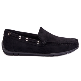 Pánské semišové slip-on mokasíny Black Rayan černý