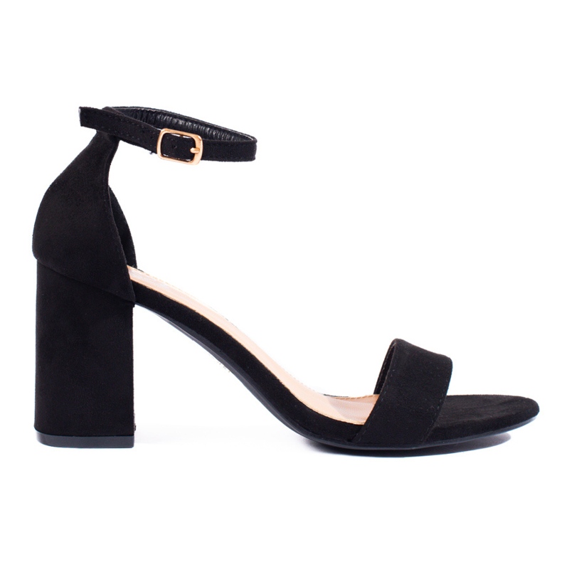 Dámské klasické sandály na béžovém sloupku Shelovet černá