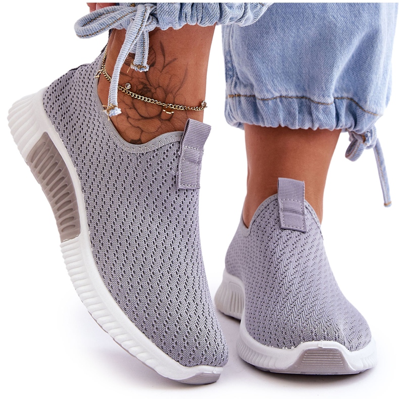 Klasické nazouvací sportovní boty šedé šedá