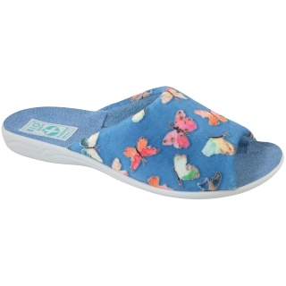 Adanex Dámské pantofle Sara 25373 Butterflies modrý