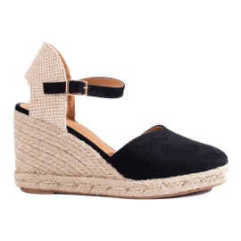 Dámské černé espadrilky Shelovet na klínku černý