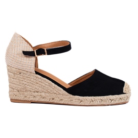 Dámské černé espadrilky Shelovet na klínku černý