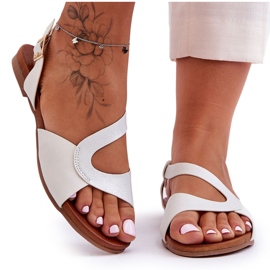 Ploché dámské sandály S.Barski 541-22 Silver stříbro