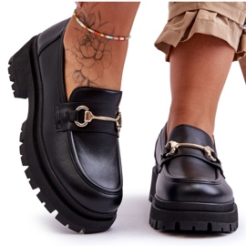 PS1 Dámské klasické mokasíny na platformě Black Miracle černý