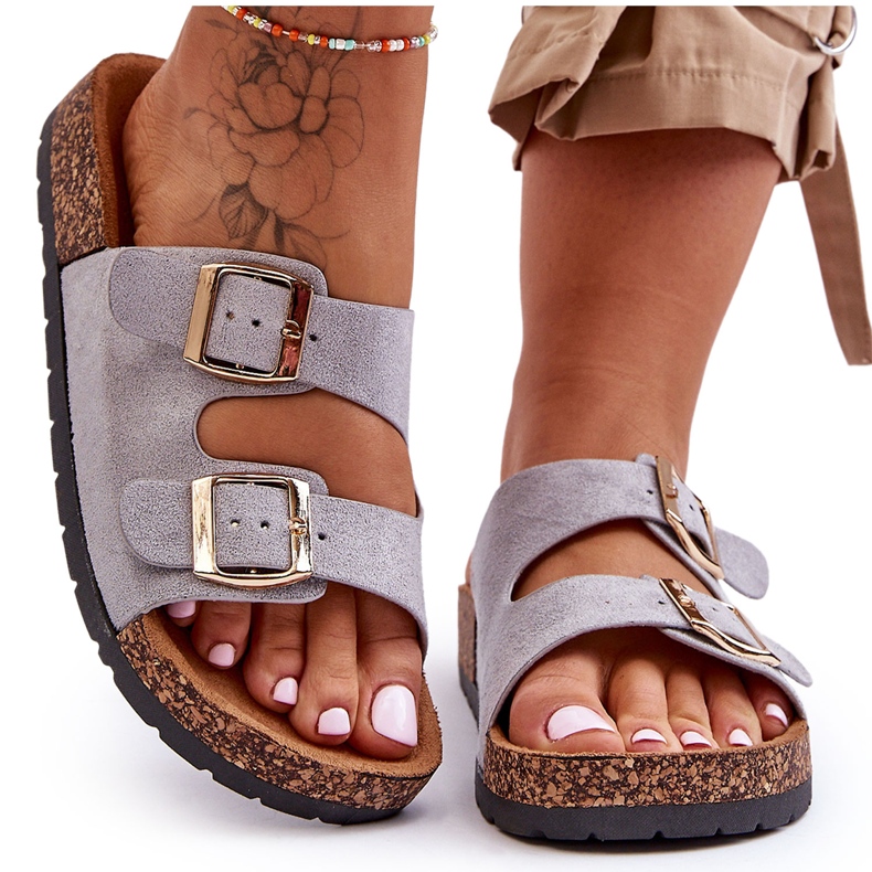 Dámské nazouvací sandály Cortina šedé šedá