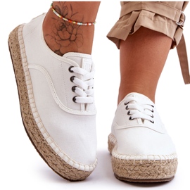 Espadrilky Big Star LL274833 Šněrovací tenisky bílé bílý