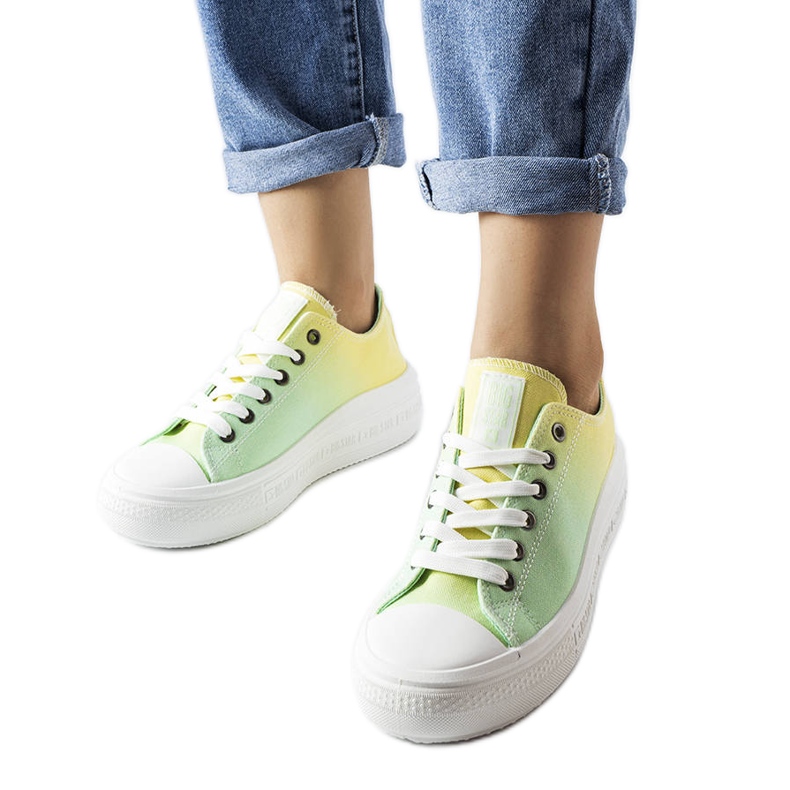 Žluté a zelené tenisky Big Star LL274A186 žlutá Žluté a zelené tenisky Big Star LL274A186 žlutá