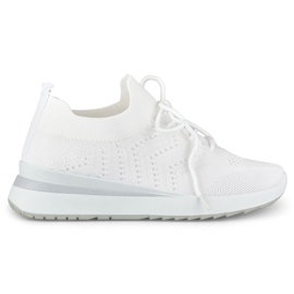Bílé sportovní boty na klínku bílý Bílé sportovní boty na klínku bílý