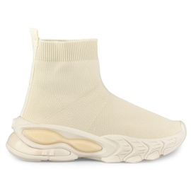 Vysoké béžové dámské slip-on boty béžový Vysoké béžové dámské slip-on boty béžový